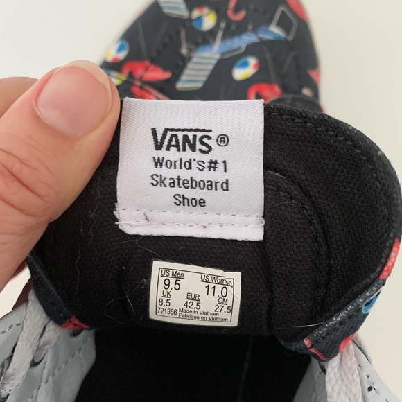 Vans Off The Wall SK8-Hi Reissue Pool Vibes sneakers black with flamingos unisex - Picture 9 of 13